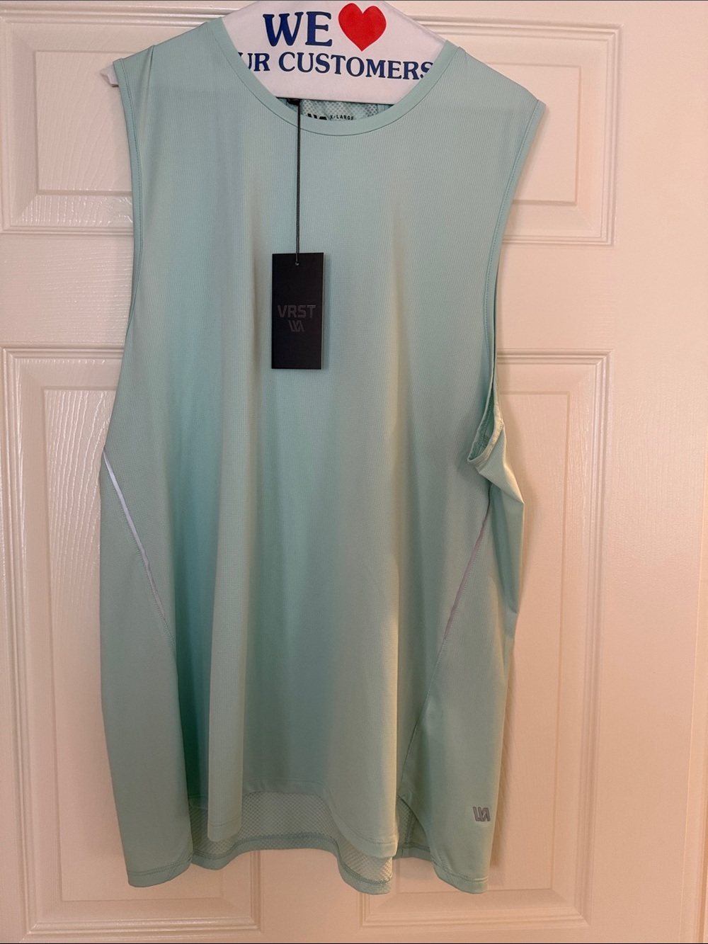 VRST Men’s Mint Green Swim Rash Guard Sleeveless Top